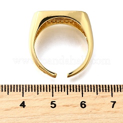 Verstellbare offene Manschettenringe aus Messing mit Mikropavé und Zirkonia für Damen&nbsp;RJEW-K292-08G