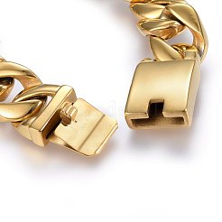 Bracelets gourmettes en acier inoxydable 304 avec placage ionique (IP)&nbsp;BJEW-E346-19G