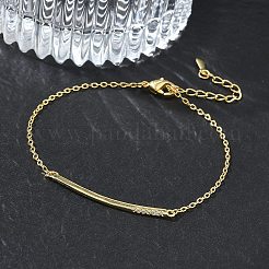 Braccialetti in ottone con micro pavé di zirconi trasparenti&nbsp;BJEW-E114-01B-G