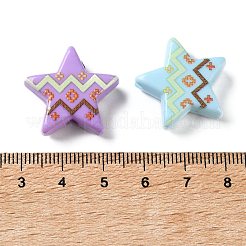 Perles acryliques imprimés opaques&nbsp;AC-CBA6251-07