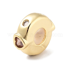 Messingperlen mit Mikropflaster und klaren Zirkonia zum Valentinstag&nbsp;LS-KK-K361-06G