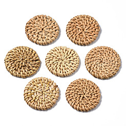 Handgefertigte geflochtene Perlen aus Rohrgeflecht / Rattan&nbsp;WOVE-S119-22