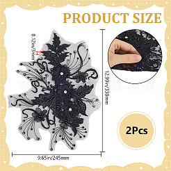 2 Stück bestickter Polyester-Pailletten-Aufnäher aus Stoff zum Aufnähen&nbsp;PATC-CY0001-01B