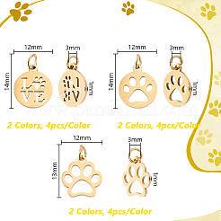 24 ciondolo in acciaio inossidabile a forma di impronta di zampa di cane in 6 stili&nbsp;FIND-GA0007-25