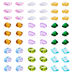 135 g 9 Farben sprühlackierte transparente Glasperlen&nbsp;GLAA-TA0002-71