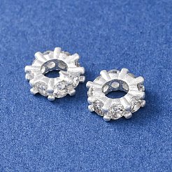 Messing Mikro ebnen Zirkonia European Beads&nbsp;KK-C157-09A-S