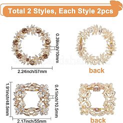 4 pieza de 2 clips de hebilla de zapatos de aleación de estilo&nbsp;ALRI-FG0001-02