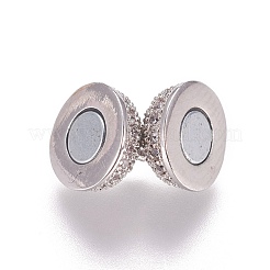 Fermagli magnetici in ottone con micro pavé di zirconi cubici con passanti&nbsp;ZIRC-G097-01P