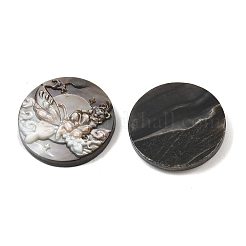 Natürliche schwarze Lippenmuschel geschnitzte Cabochons&nbsp;SSHEL-B006-01B-D