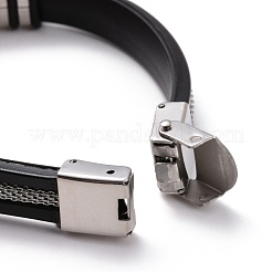 Herrenarmband aus Silikonkordel&nbsp;BJEW-M206-02GP