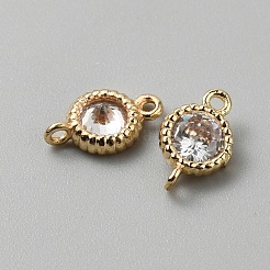 Verbindungsanhänger mit durchsichtigem Zirkonia-Pavé aus Messing&nbsp;KK-WH0062-71B-G
