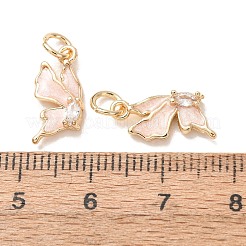 Zircone cubique transparente micro pavée de laiton avec breloques en émail&nbsp;CU-K002-50G-M