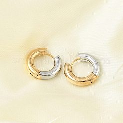 Boucles d'oreilles créoles bicolores en acier inoxydable 201&nbsp;EJEW-Q002-01G-06