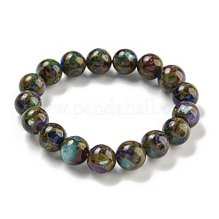 Runde synthetische goldene Clinquant-Stein-Stretch-Armbänder&nbsp;G-P549-02B-03