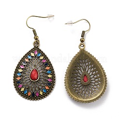 Pendientes colgantes bohemia vintage en forma de lágrima&nbsp;EJEW-I261-06AB