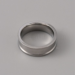 201 geriffelte Fingerringfassungen aus Edelstahl&nbsp;STAS-WH0027-27A-P