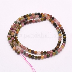 Colliers de perles de tourmaline multicolores naturelles&nbsp;LS-G-F509-35-4mm