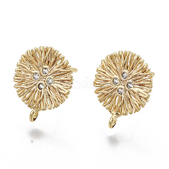 Accessoires de clous d'oreilles en laiton avec micro pavé zircone cubique&nbsp;KK-T056-05G-NF