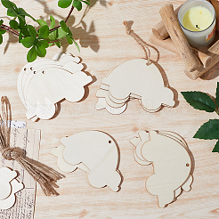 Fahrzeug-Thema unvollendete leere Holzanhänger-Set für Malkunst&nbsp;WOOD-WH0124-26L