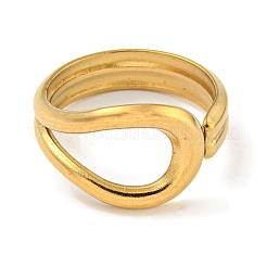 Anello polsino aperto in acciaio inossidabile 304 placcato ionico (ip) per donna&nbsp;RJEW-A043-23G