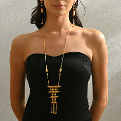 Set di collane e orecchini in ottone con frange e ritaglio geometrico per donna&nbsp;EH0238