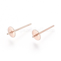 Componenti per orecchini a bottone in acciaio inossidabile 304&nbsp;STAS-D448-089RG-5mm