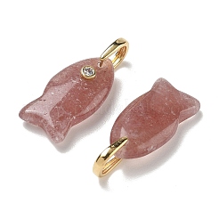 Pendentifs en quartz naturel à la fraise&nbsp;G-A297-01G-17