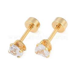 Fake-Ohrplugs aus Glas mit Herzmotiv&nbsp;EJEW-H105-25G-B