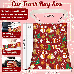 2 Stück 2 Arten bedruckte Polyester-Müllbeutel zum Aufhängen im Auto&nbsp;ABAG-DR0001-17