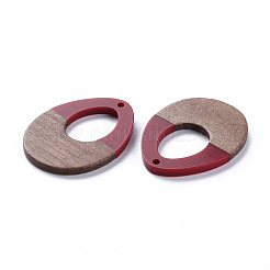 Pendentifs en résine opaque et bois de noyer&nbsp;RESI-T035-37A