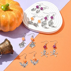 Boucles d'oreilles pendantes en alliage et acrylique imitation jade sur le thème d'Halloween&nbsp;EJEW-FS00004