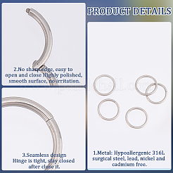 10 paire de boucles d'oreilles dormeuses en acier inoxydable 316L&nbsp;EJEW-BBC0001-56D