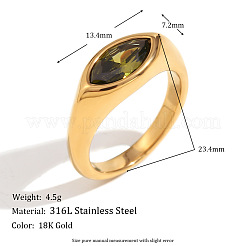 Anillos de acero inoxidable 316L con circonitas cúbicas&nbsp;FS-WGB17C9-13
