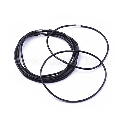 4 mm caoutchouc noir collier fabrication de bijoux&nbsp;X-NJEW-H078-16