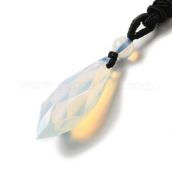 Collana con pendente a cono in pietre preziose miste naturali e sintetiche con corda in nylon da donna&nbsp;G-H286-08
