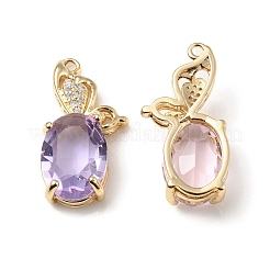 Ottone con pendenti in vetro k9 e strass&nbsp;KK-C024-45KCG