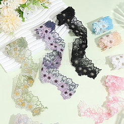 8 Farben Polyester Blumen Spitzenbesatzband&nbsp;OCOR-GF0005-37