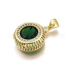 Pendentifs avec zircon cubiques à micro-pavés en laiton&nbsp;KK-K401-31G