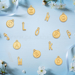 4 sac de 2 pendentifs de style tibétain en alliage de zinc avec 26 lettres&nbsp;FIND-SC0017-57G