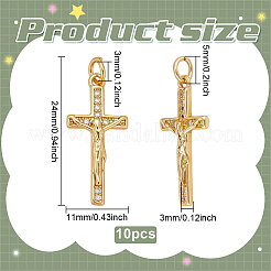 10pcs pendentifs en laiton micro pavé de zircone cubique&nbsp;KK-PH0014-22