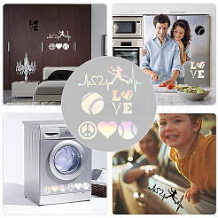 8 Blatt 4 Stil Herz & Tennis Muster Laser Stil Haustier wasserdichte selbstklebende Aufkleber&nbsp;STIC-GF0001-02C