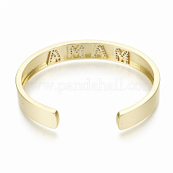 Messing Micro Pave klare Zirkonia Manschette Armreifen&nbsp;BJEW-S142-008-NF