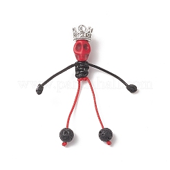6 pz 6 colori tinti sintetici turchesi halloween re cranio grandi pendenti&nbsp;PALLOY-TA00028