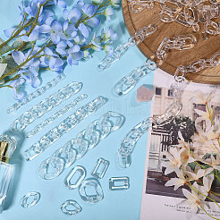 170pcs 8 Stile transparente Acryl-Verbindungsringe&nbsp;TACR-CA0001-35