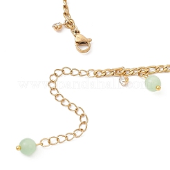 Fußkettchen aus gedrehter Kette mit runder Quaste aus 304 Edelstahl für Frauen&nbsp;AJEW-AN00698-01