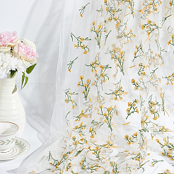 Spitzenstoff aus Polyester mit Blumenmuster und Stickerei&nbsp;AJEW-WH0314-267