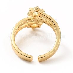 Anello polsino stella di david in zirconi chiari&nbsp;RJEW-M142-03G