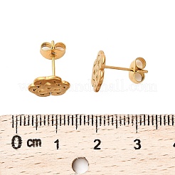 Orecchini a bottone in acciaio inossidabile 304&nbsp;LS-EJEW-M098-01C-G