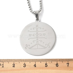 201 collane con ciondolo Ogou Feray Veve inciso in acciaio inossidabile&nbsp;NJEW-H065-02P