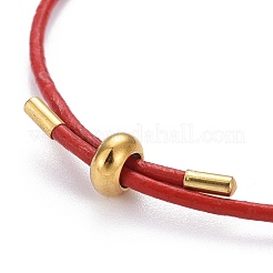 Braccialetti scorrevoli regolabili in pelle pu&nbsp;BJEW-F412-05G